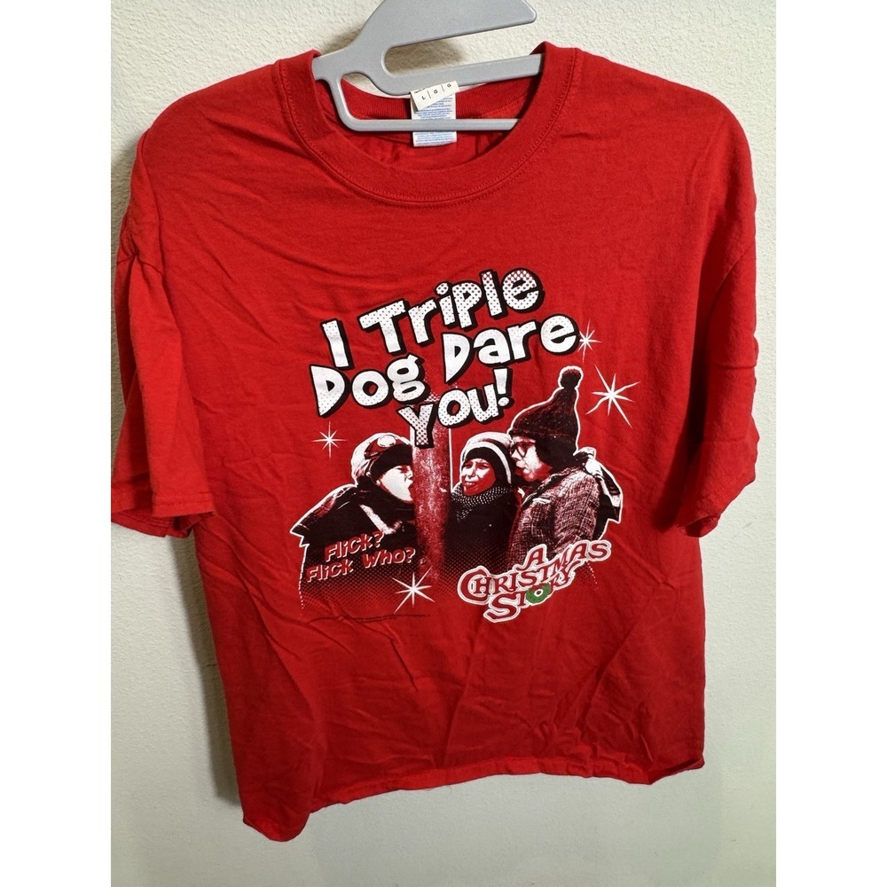 A Christmas Story I Triple Dog Dare You Tshirt Size Large Y2K‎